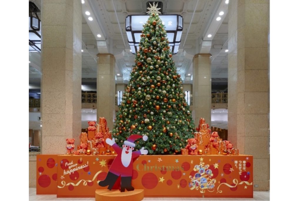 高島屋のクリスマス装飾をリユースやリサイクル活用 鯖江の高島リボン